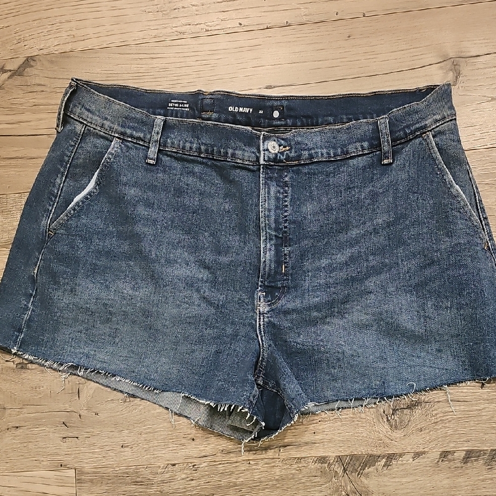 Old Navy Blue Denim Frayed Hem Shorts